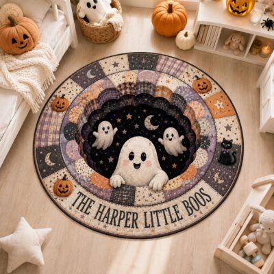 Quilted Ghost Optical Round Custom Round Quilted Rug