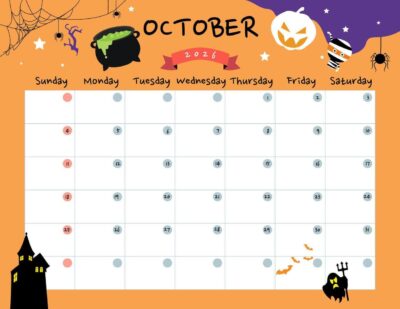 october-2026-calendar-halloween-theme-vector